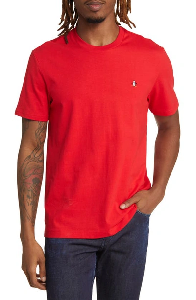 Shop Original Penguin Solid Organic Cotton T-shirt In Racing Red