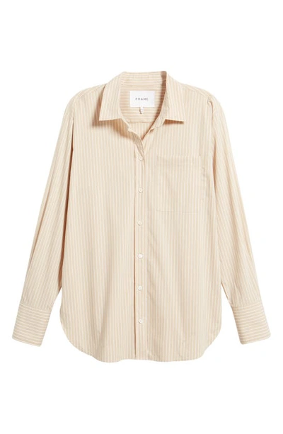 Shop Frame The Oversize Pinstripe Shirt In Multi Sand