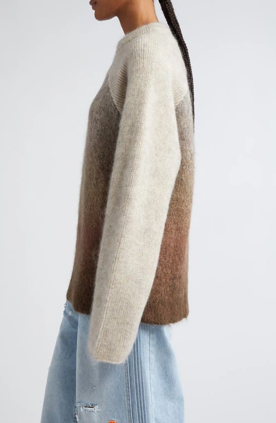 Shop Erl Gender Inclusive Gradient Rainbow Mohair & Wool Blend Sweater In Brown