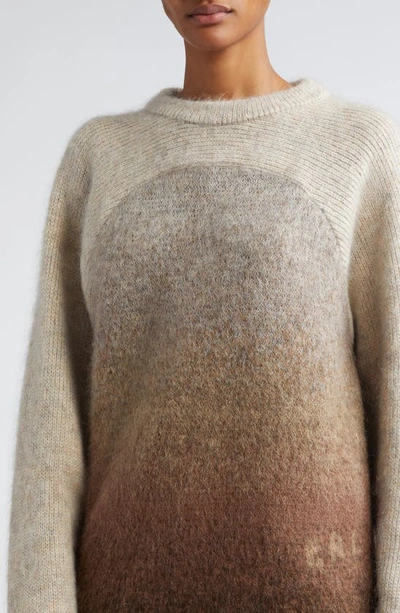 Shop Erl Gender Inclusive Gradient Rainbow Mohair & Wool Blend Sweater In Brown