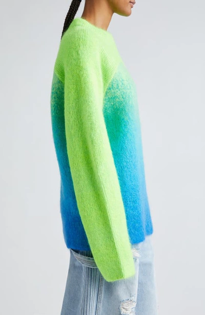Shop Erl Gender Inclusive Gradient Rainbow Mohair & Wool Blend Sweater In Green