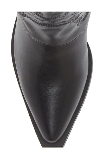 Shop Azalea Wang Portabella Foldover Shaft Pointed Toe Bootie In Black