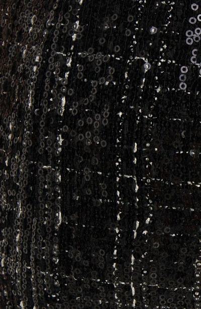 Shop Balmain Sequin Tweed Miniskirt In 0pa Black