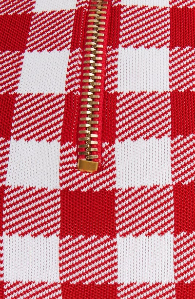 Balmain Vichy Buttoned Mini Skirt In Mef Red/ White