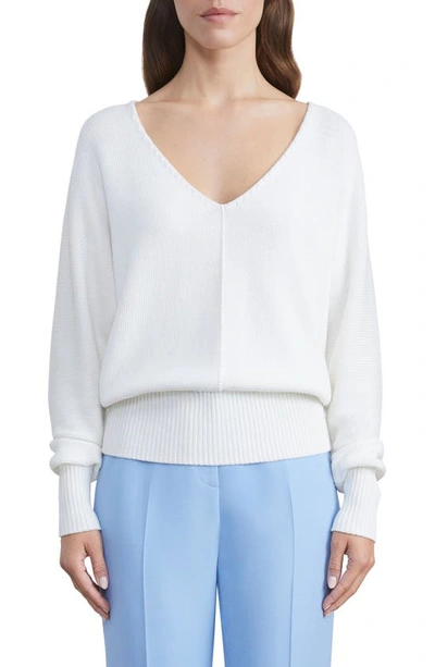 Shop Lafayette 148 Dolman Sleeve Cotton & Silk Sweater In Cloud