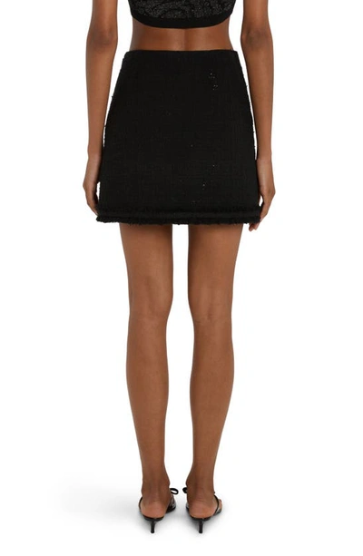 Shop Versace Sparkle Tweed Miniskirt In Black