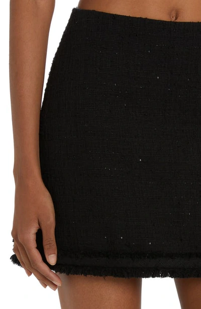 Shop Versace Sparkle Tweed Miniskirt In Black