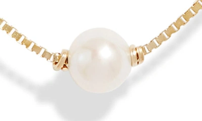 Shop Poppy Finch Cultured Pearl Station Necklace In 14kyg
