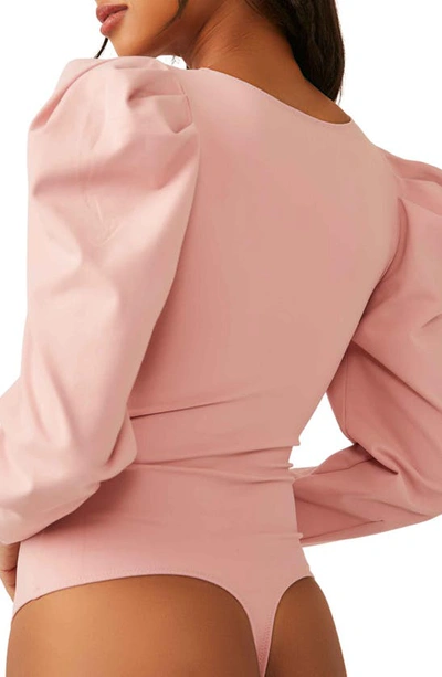 Shop Free People Va Va Voop Long Sleeve Bodysuit In Pink