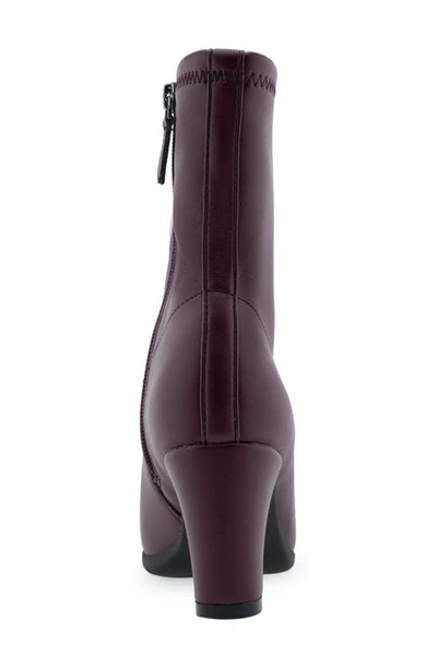 Shop Aerosoles Cinnamon Block Heel Mid Boot In Pomegranate Leather