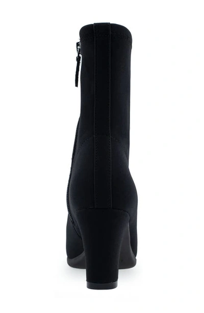 Shop Aerosoles Cinnamon Block Heel Mid Boot In Black Stretch