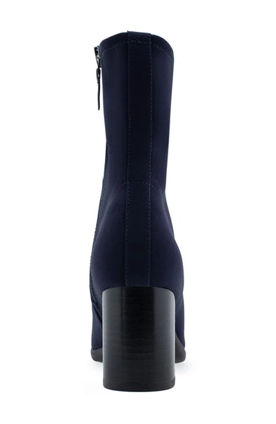 Shop Aerosoles Miley Heeled Boot In Navy Stretch