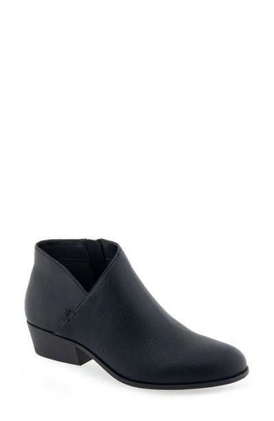 Shop Aerosoles Cayu Almond Toe Bootie In Black