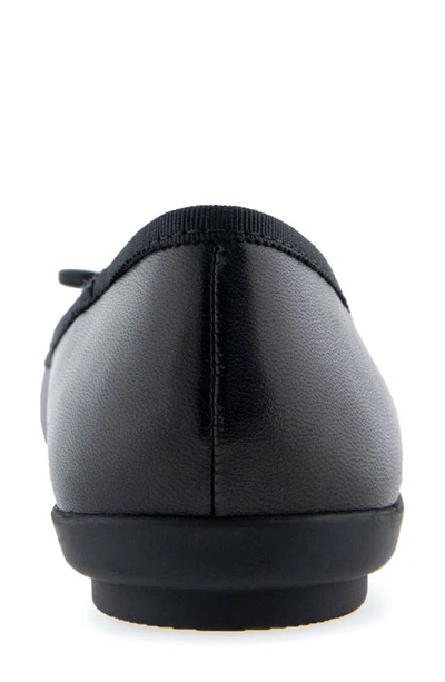 Shop Aerosoles Dumas Pointed Toe Ballet Flat In Black Leather