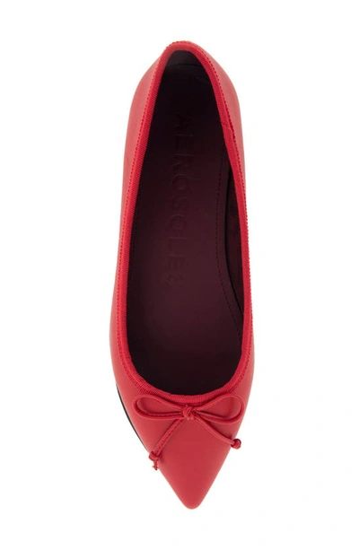 Shop Aerosoles Dumas Pointed Toe Ballet Flat In Red Leather