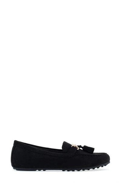 Shop Aerosoles Deanna Tassel Loafer In Black Faux Suede