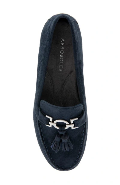 Shop Aerosoles Deanna Tassel Loafer In Navy Faux Suede