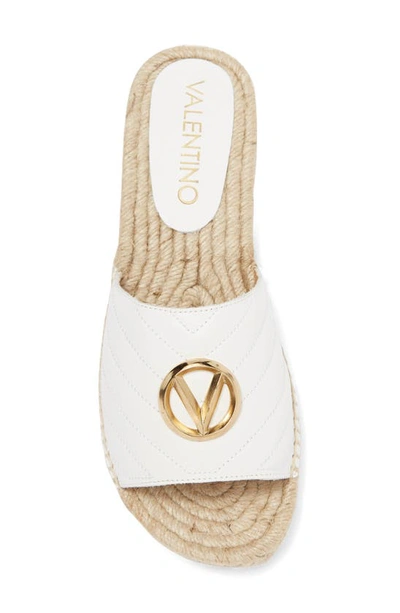 Shop Valentino By Mario Valentino Clavel Espadrille Slide Sandal In White
