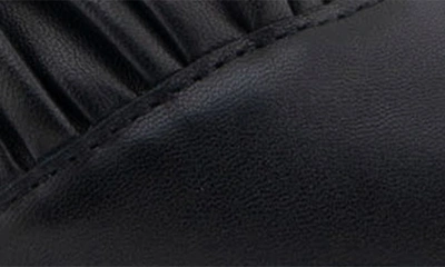Shop Aerosoles Dillion Ruffle Flat In Black Leather