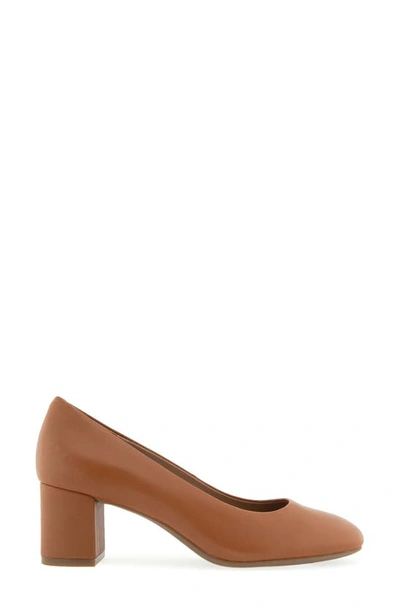 Aerosoles Ebel Dress-pump-mid Heel In Tan Leather