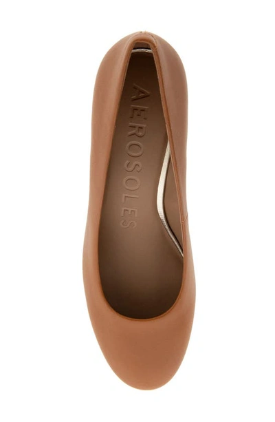 Aerosoles Ebel Dress-pump-mid Heel In Tan Leather