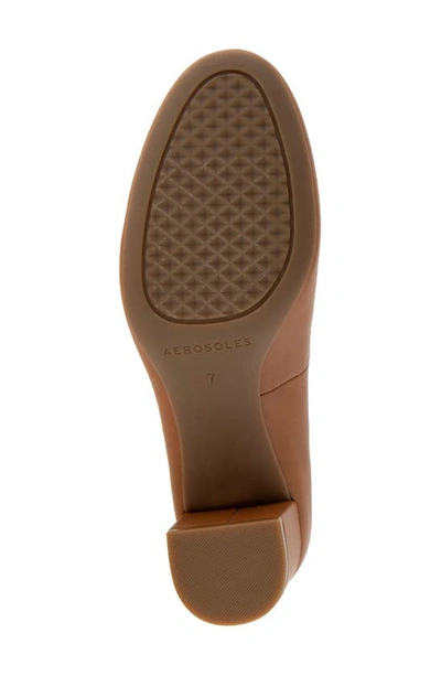 Aerosoles Ebel Dress-pump-mid Heel In Tan Leather