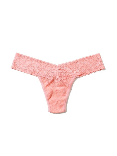 Shop Hanky Panky Signature Lace Low Rise Thong Snapdragon Peach In Orange