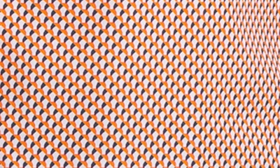 Jared Lang Trim Fit Short Sleeve Cotton Button-up Shirt In White - Orange