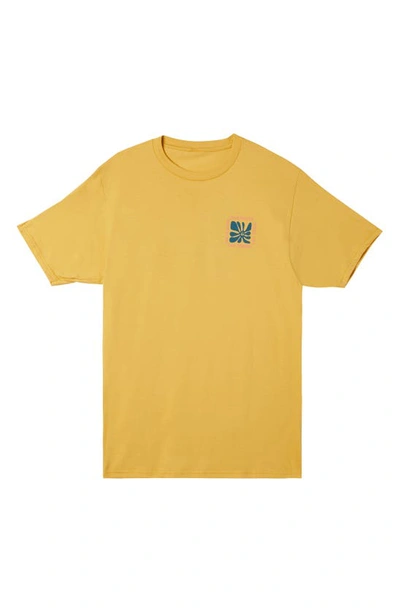 Shop Quiksilver Endless Nights Cotton Graphic T-shirt In Mustard