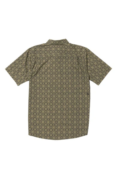 Shop Volcom Scaler Stone Short Sleeve Button-up Shirt In Stealth