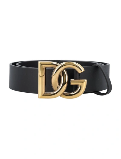 Shop Dolce & Gabbana Belt Dg H40 In Black/gold