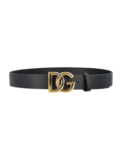 Shop Dolce & Gabbana Belt Dg H40 In Black/gold