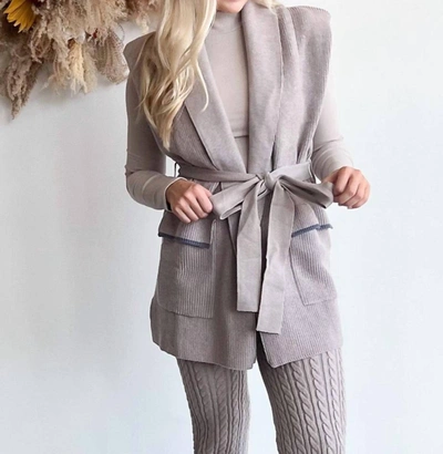 Shop En Saison Nell Knit Cardigan In Grey