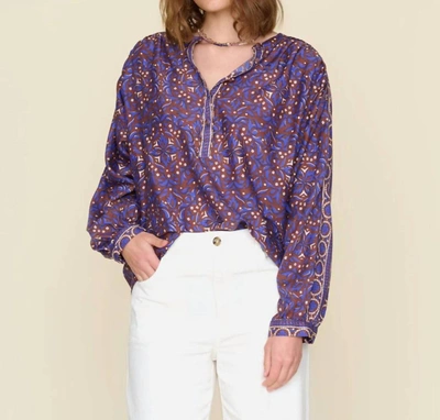 Xirena Arden Top In Royal Brown In Multi