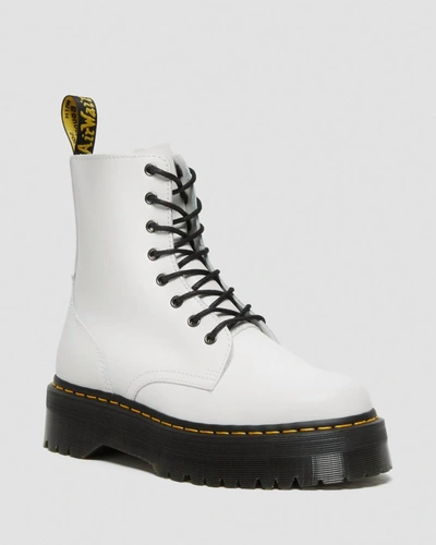 Shop Dr. Martens' Jadon Boot Smooth Leather Platforms In White Polished Smooth In Multi
