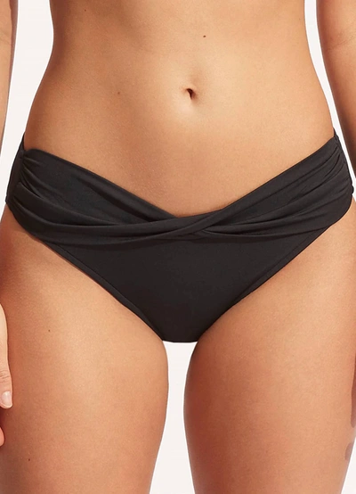 Shop Seafolly Twist Band Hipster Bottom In Black