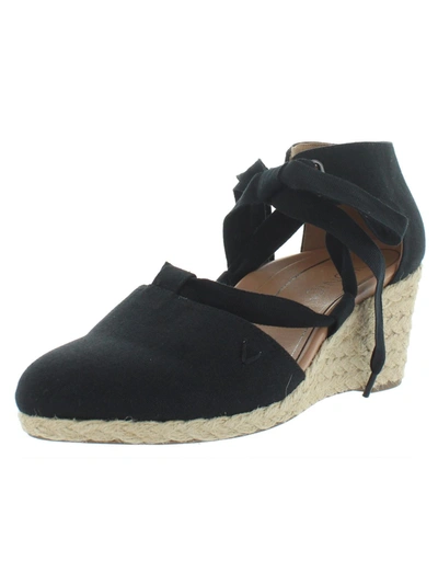 Shop Vionic Kaitlyn Womens Canvas Espadrille Wedge Sandals In Black