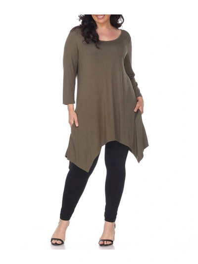 Shop White Mark Plus Womens Tunic Top In Green