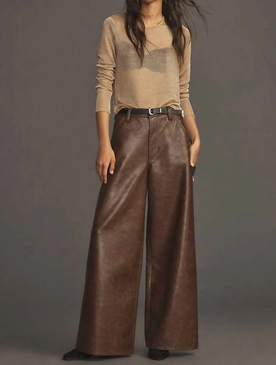 Shop Agolde Dale Recycled Leather Trouser In Cola Leather In Multi
