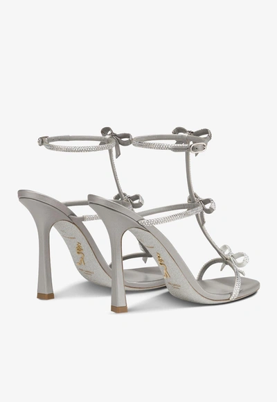 Shop René Caovilla Caterina 105 Crystal-embellished Sandals In Gray