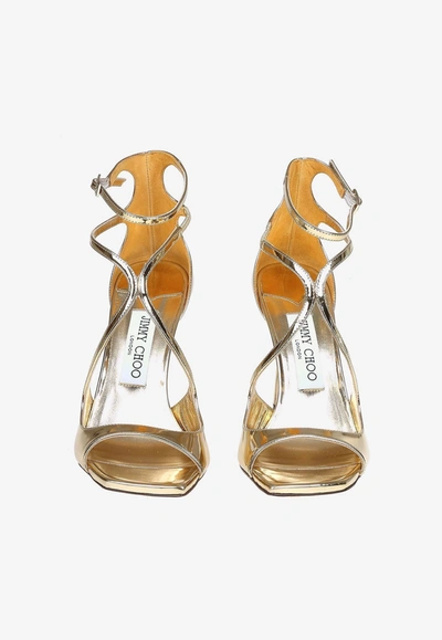 Jimmy Choo Gold Azia 110 Heeled Sandals In Gold