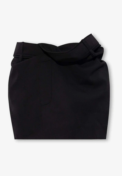 Shop Jacquemus Bahia Twisted Mini Skirt In Black