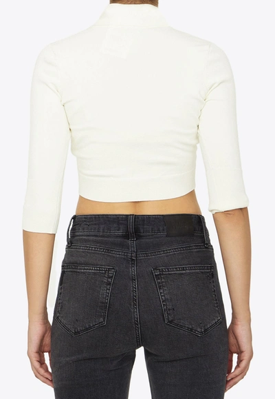 Shop Attico Catlin Cropped Top In Ivory