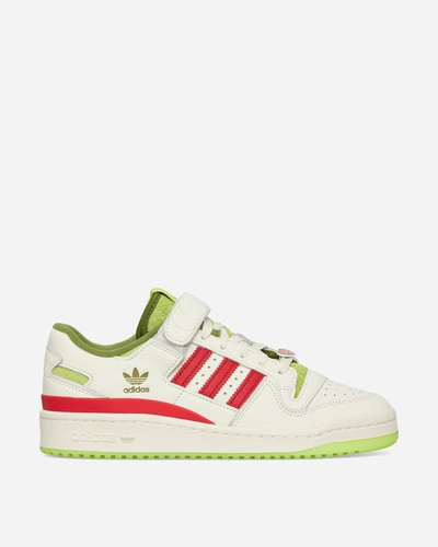 Shop Adidas Originals Forum Low The Grinch Sneakers Cream White / Collegiate Red / Solar Slime In Multicolor