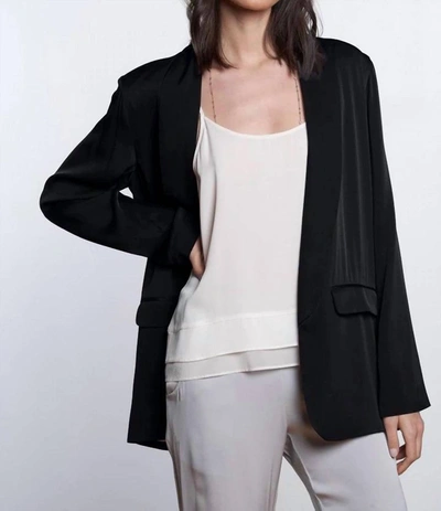 Shop Nouvelle Silk95five La Silk Blazer In Noir In Black