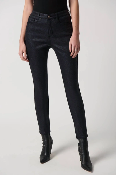 Shop Joseph Ribkoff Sparkly Foiled Classic Slim Fit Jean In Blue/black