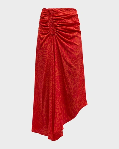 Shop A.l.c Adeline Skirt In Flamme/vibrant Red In Multi