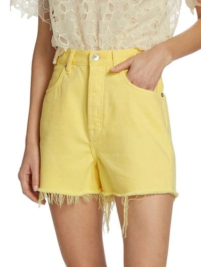 Shop 7 For All Mankind Easy Ruby Denim Shorts In Banana In Yellow