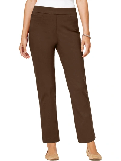 Shop Alfred Dunner Allure Womens Modern Fit Slimming Straight Leg Pants In Brown