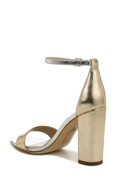 Shop Sam Edelman Yaro Ankle Strap Sandal In Gold Leaf